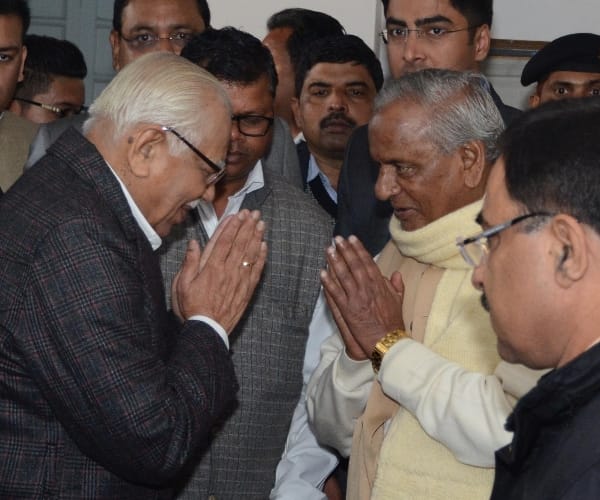 kalyan singh celebrates his 86th birthday in Lucknow.