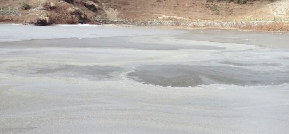 Serolsar lake frozen in Kullu distt of himachal pradesh