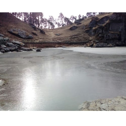 Serolsar lake frozen in Kullu distt of himachal pradesh