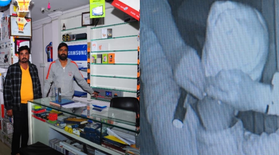 big theft in mobile shop in lucknow