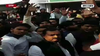 chaos between sp district president in etawah