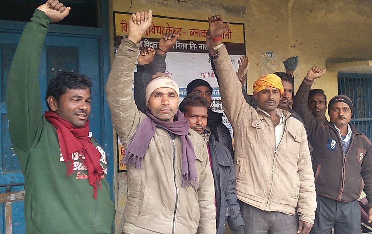 Power stalled contract workers went on strike