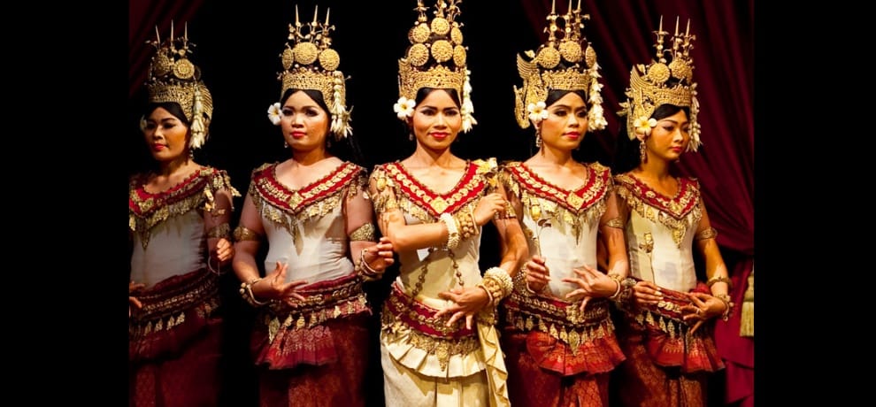 Gods and Kings Apsara dance to delight the mind of seeing us here