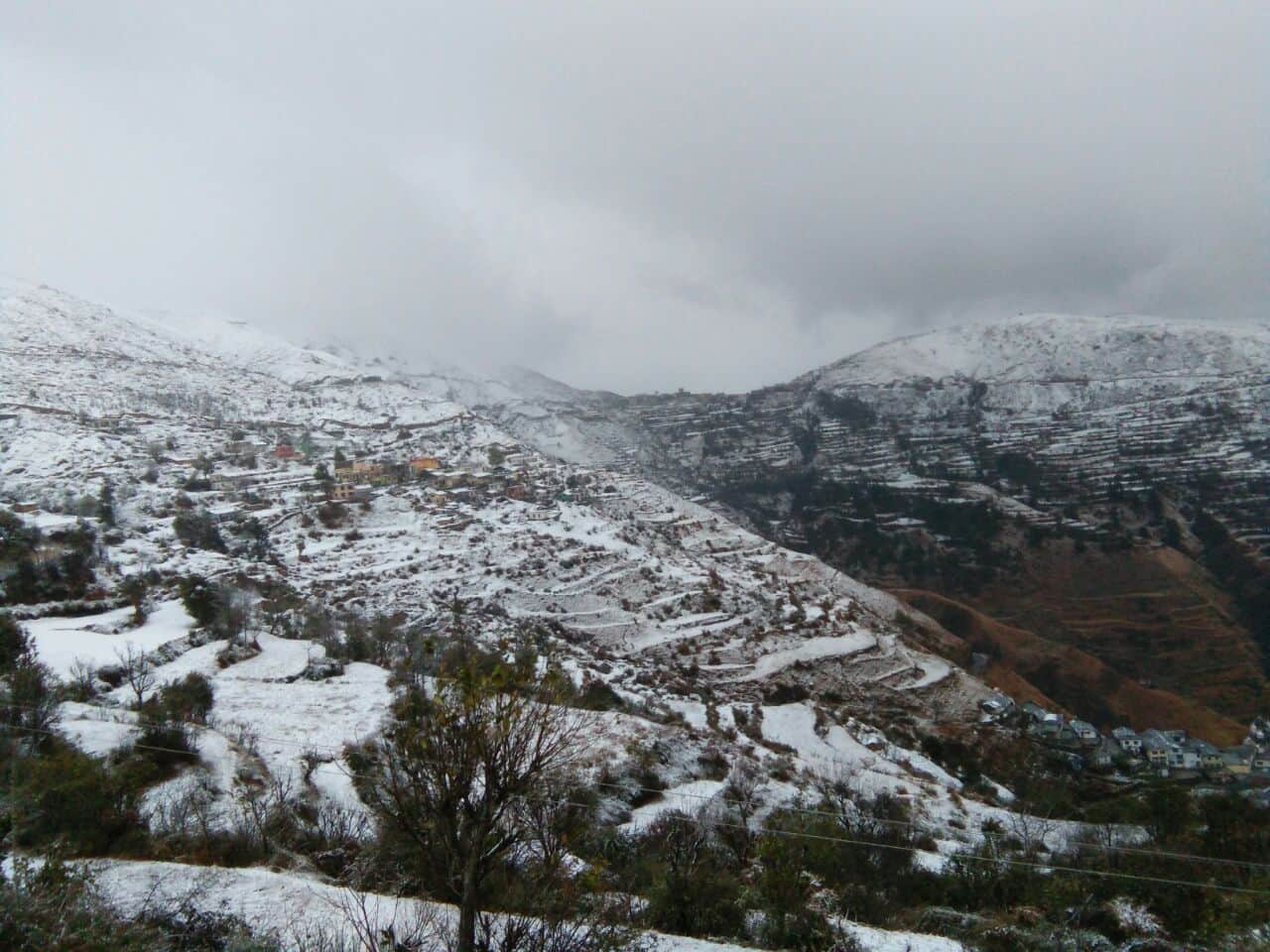 water sources freeze in uttarakhand.
