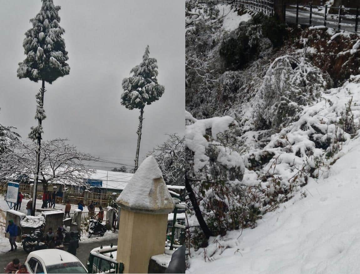 first snowfall in mussoorie in new year.