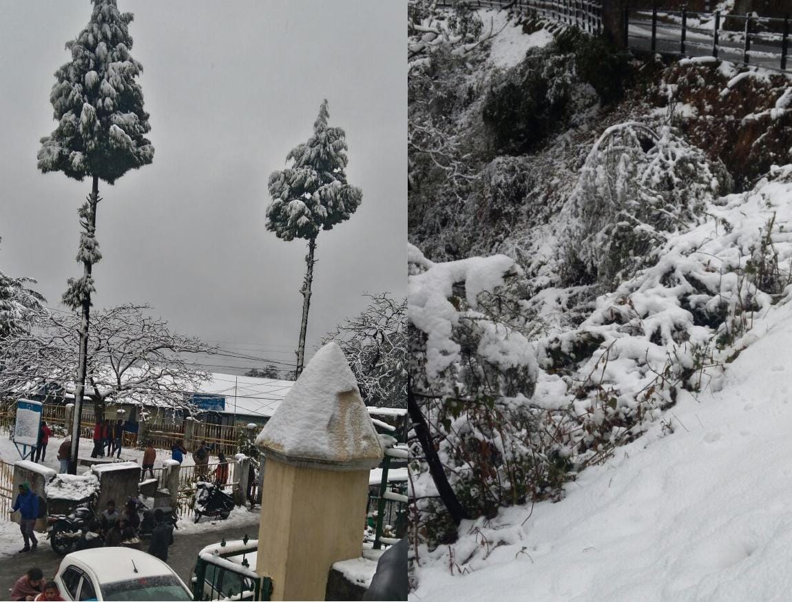 first snowfall in mussoorie in new year.