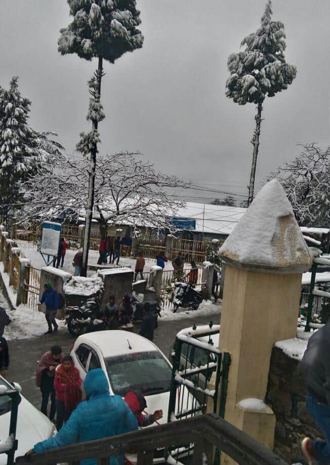 first snowfall in mussoorie in new year.