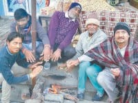 cold weather, wind, fire, people, kaithal