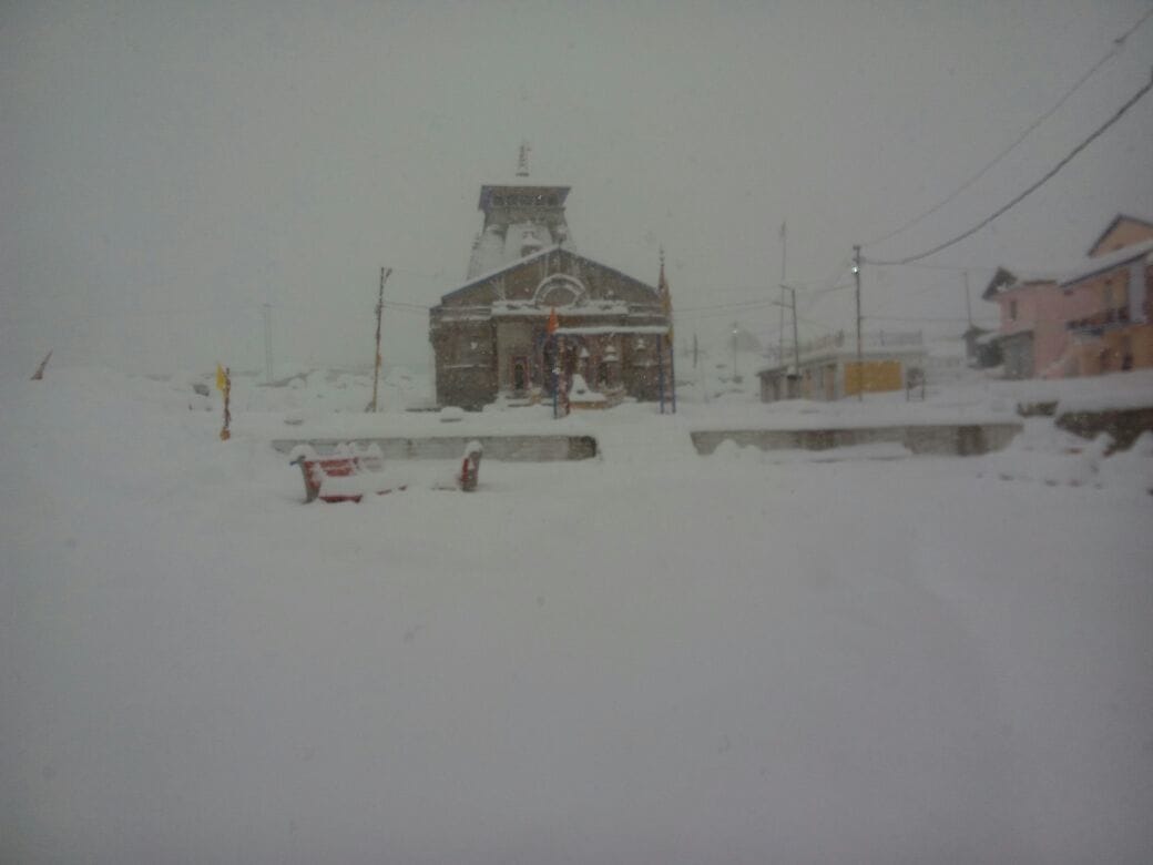 snowfall in mountain area 