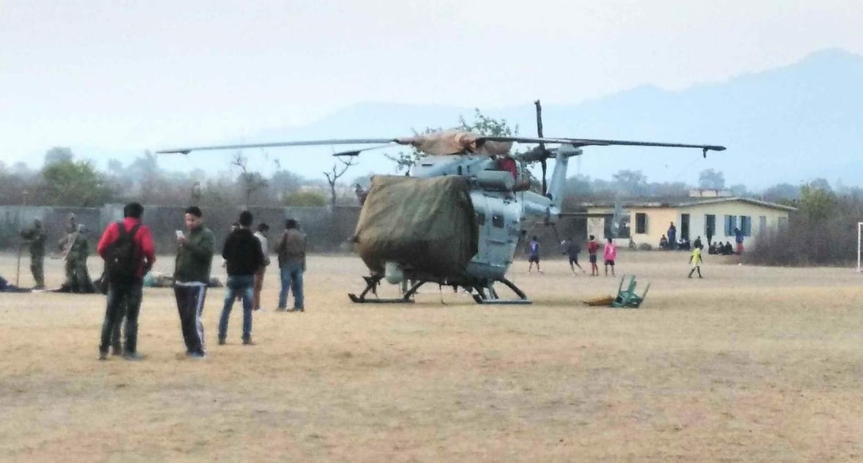 Emergency landing by helicopter at Kotdwar.