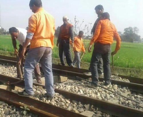 railway track broken, repaired