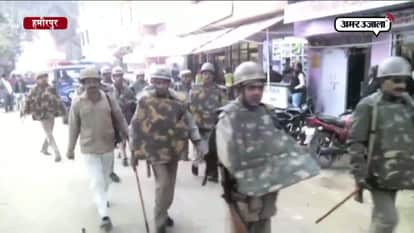 POLICE MARCH IN HAMIRPUR BEFORE ELECTIONS 