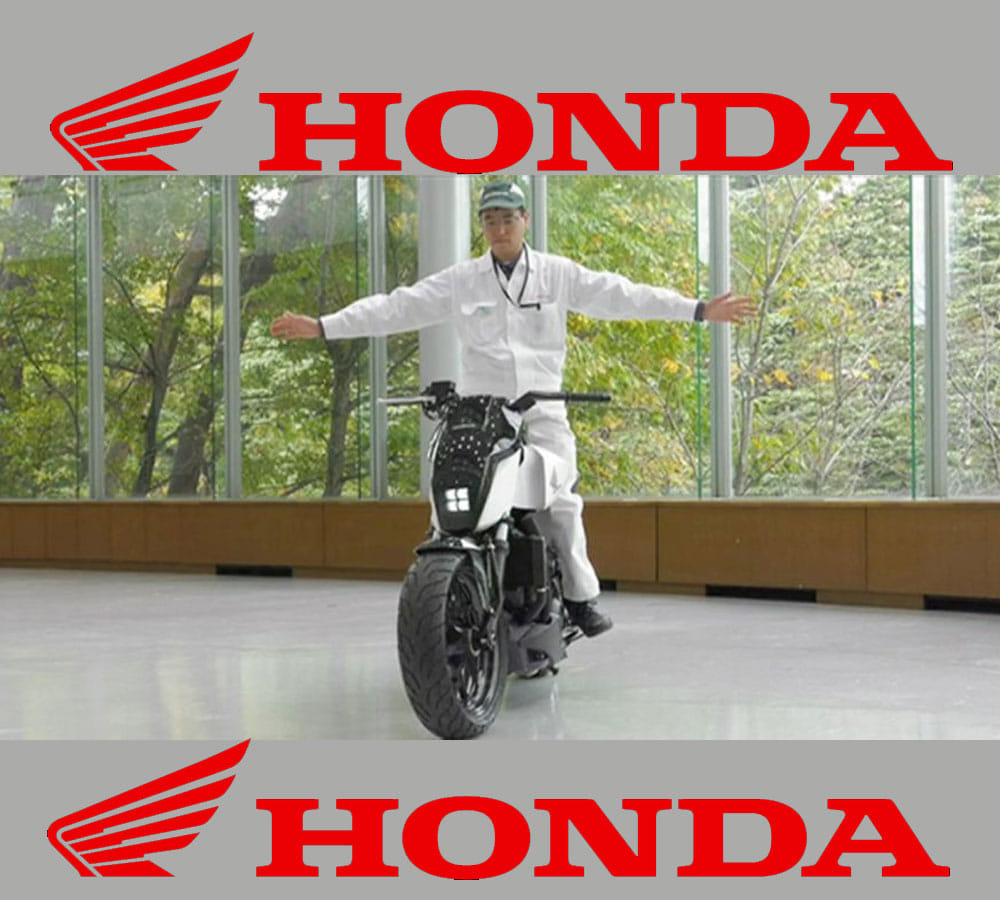 honda showcased self balancing bike in ces 