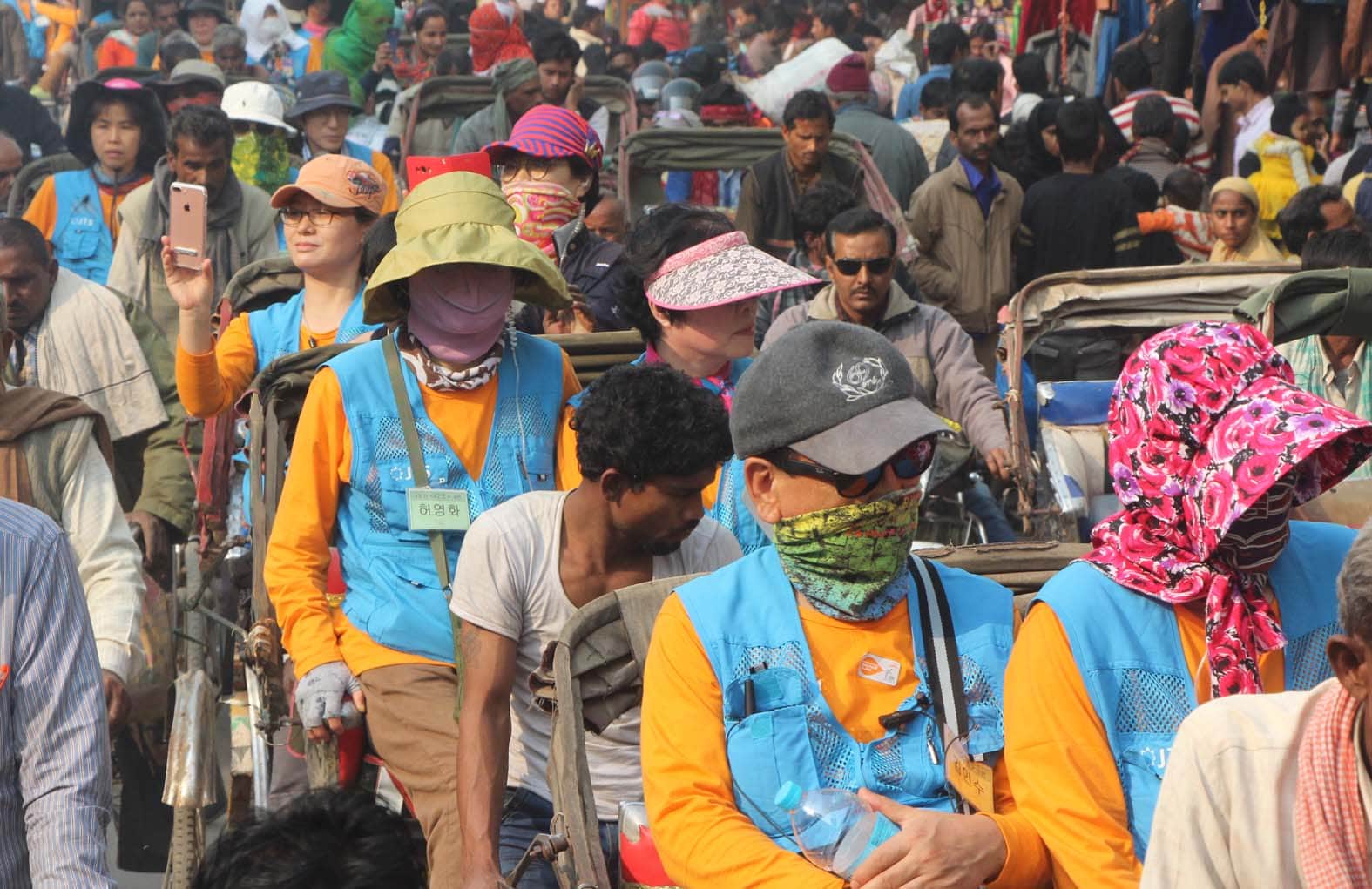 the tourist from japanese town kyoto come visit  varanasi 