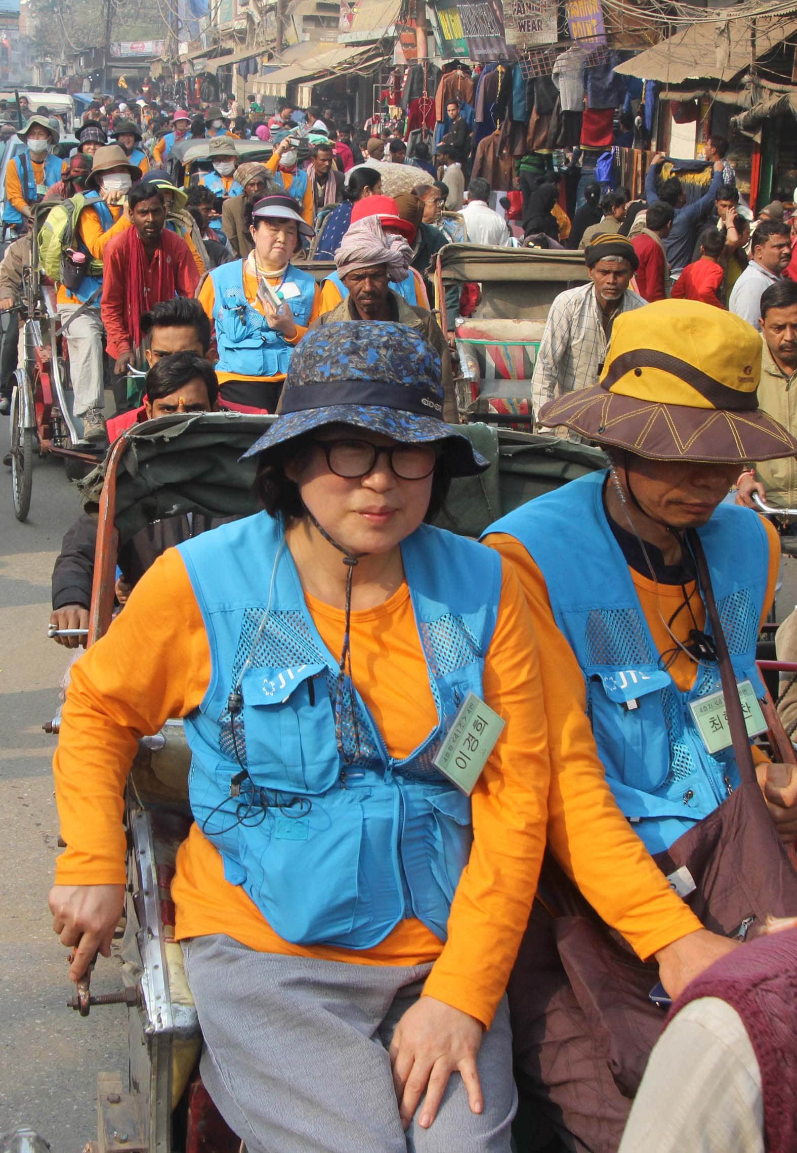 the tourist from japanese town kyoto come visit  varanasi 