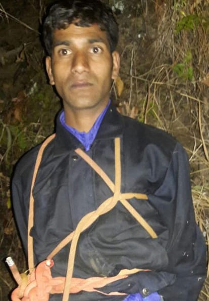 man stranded in rock for power booster medicine.