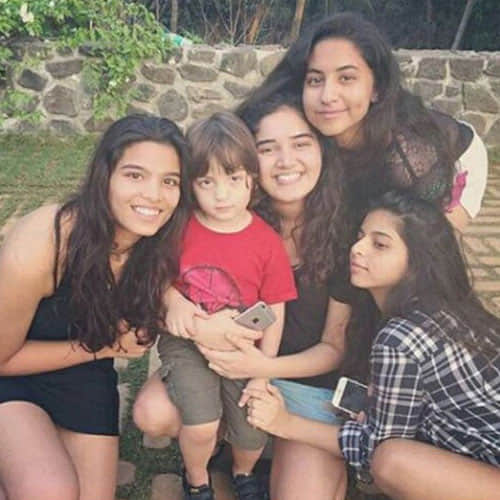 abram khan with girl gang in a photo
