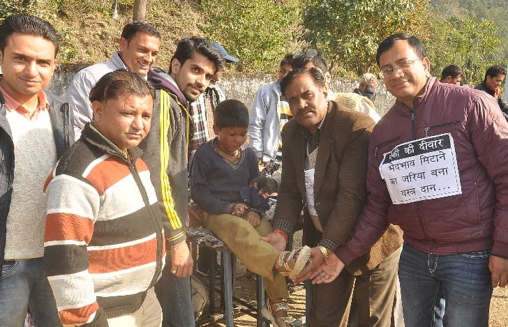 Villagers distributed clothes, shoes