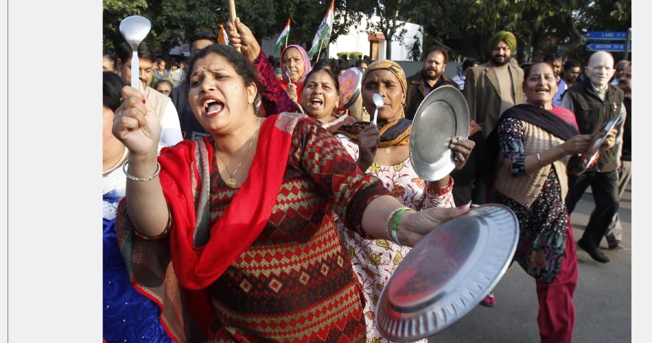 Chandigarh women protest, chandigarh congress, poonam sharma