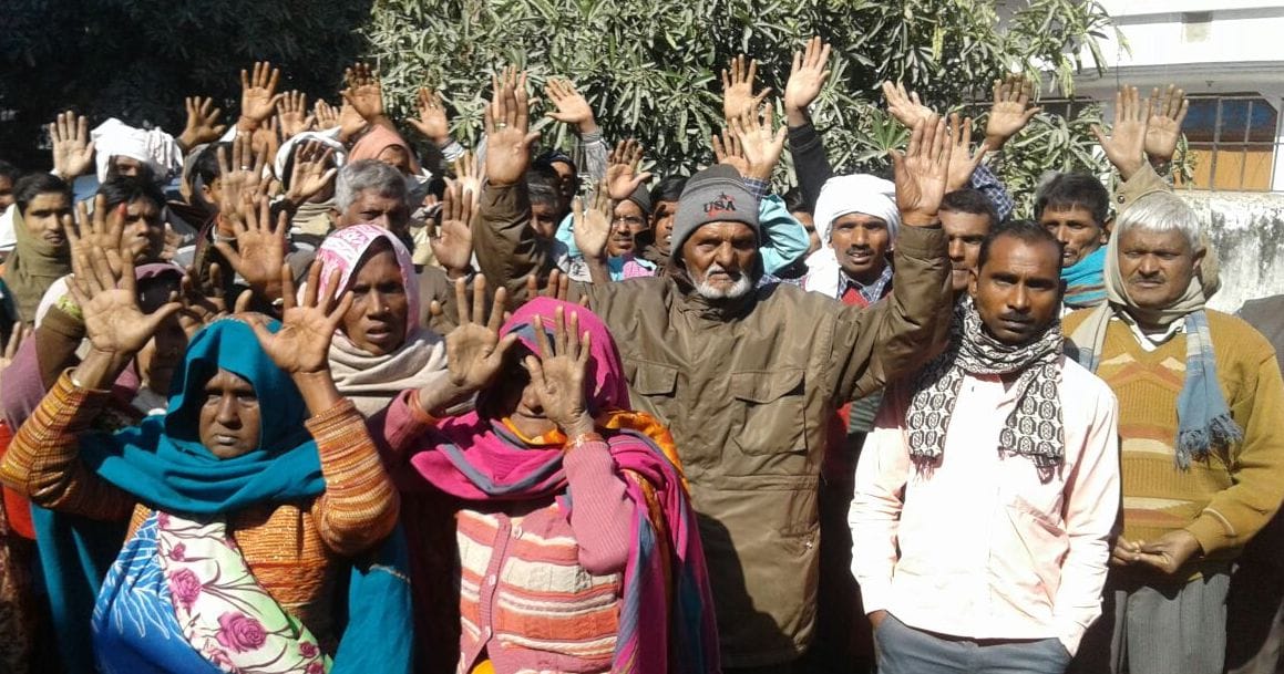 Ration divided by three months, the villagers demonstrate