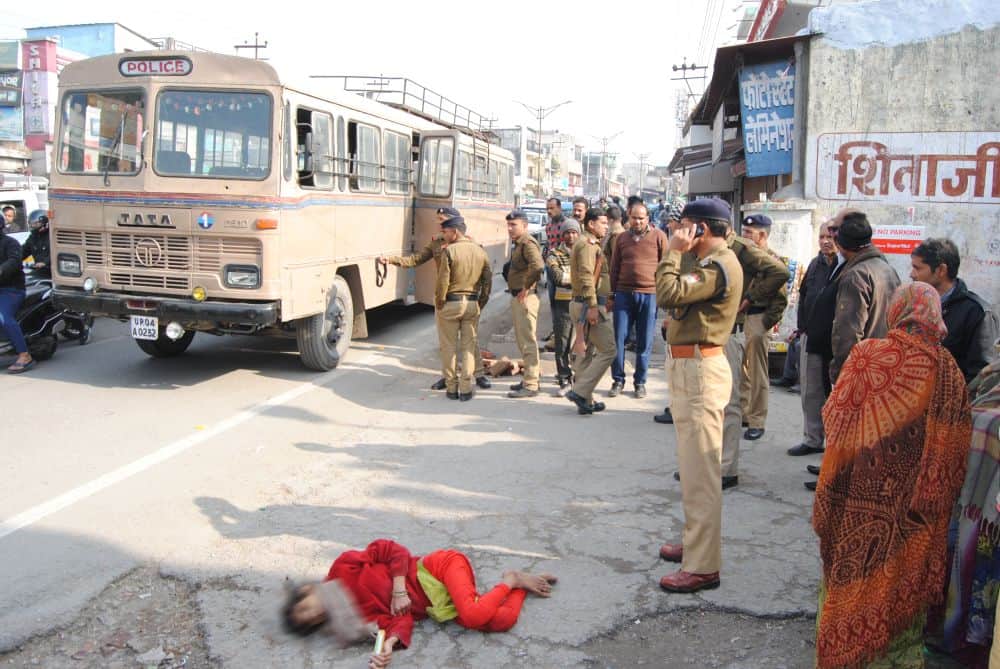 police bus crushed woman, death