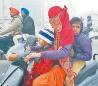 weather, cold, 4 degree temp. down, people, kaithal