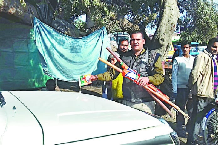  Police were engaged in checking vehicles