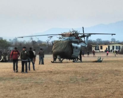 air force helicopter emergency landing in kotdwar.