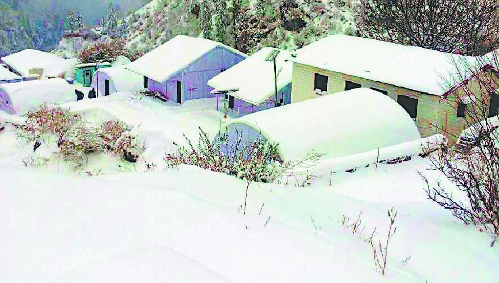 Kailash Yatra route Bundi stage two feet of snow