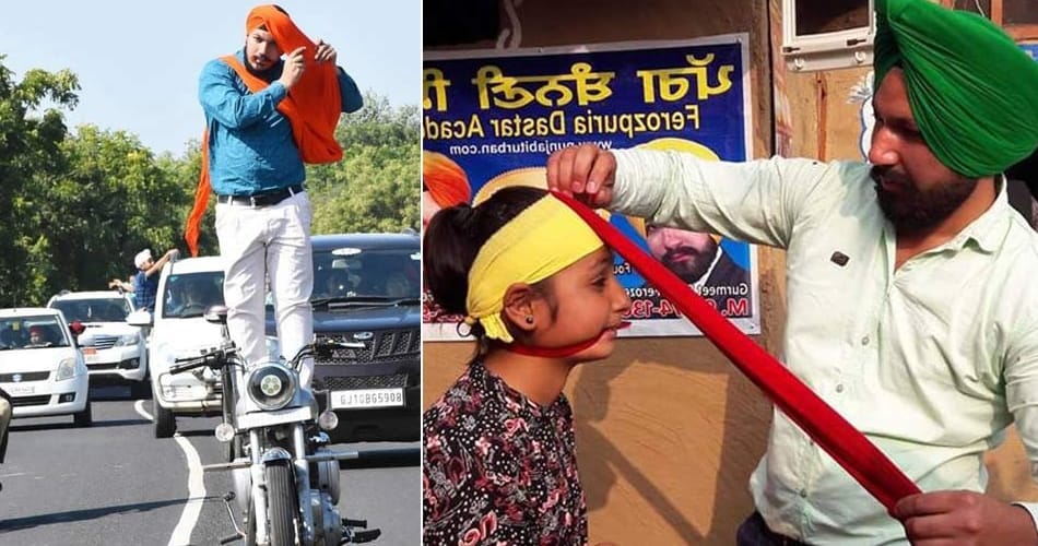 unique sikh boy and world record owner manjit singh, who tied turban on running bullet, 