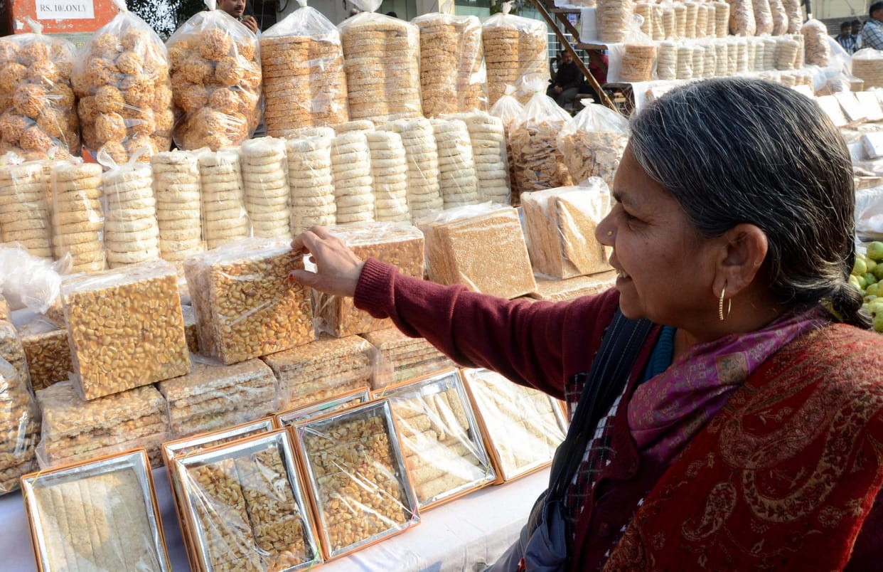 tilkut and other sweet markets open in varanasi for the makar sankrati or khichdi