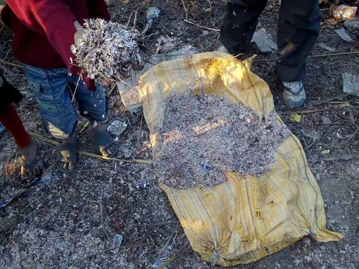 damaged pieces of notes found in Kanpur