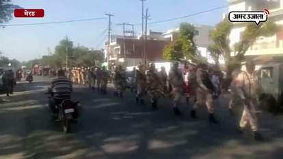 Flag march in meerut for election