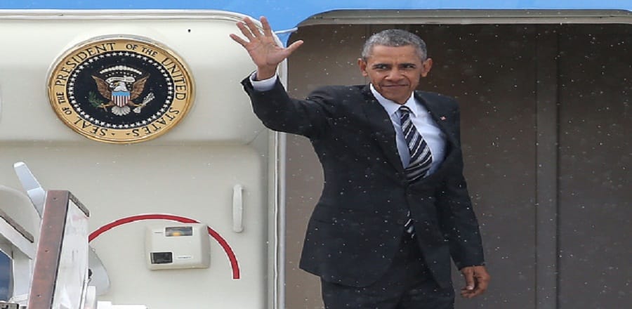 obama's last trip of  Air Force One would be the Chicago