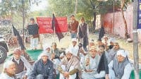 sonipat, sanghrash samiti protest with black flage
