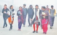 weather, cold, 7 degree temp., people, kaithal