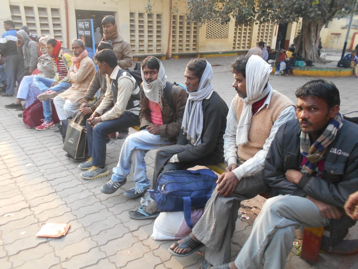 Passengers suffering from the cold due to  running late the trains