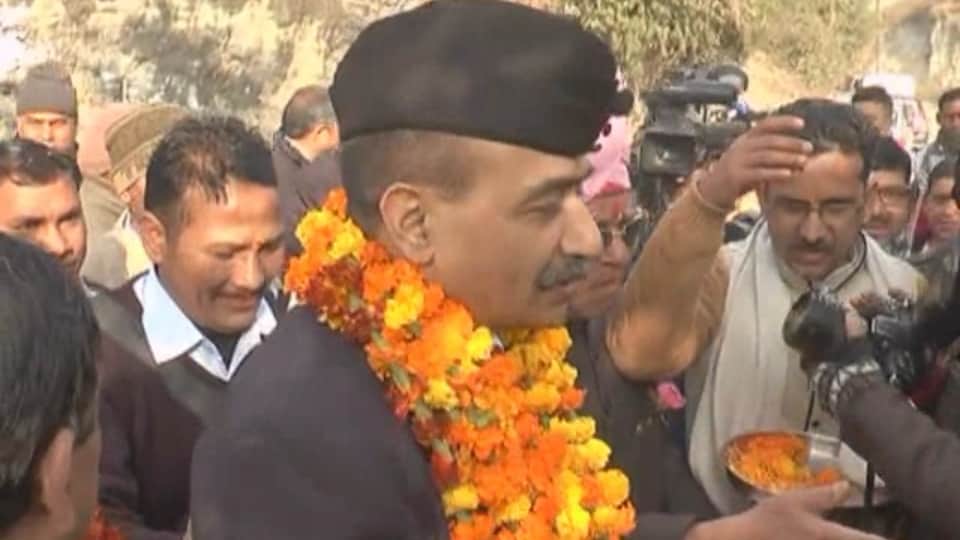 dgmo anil kumar bhatt in his village tehri garhwal.