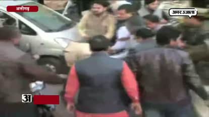 BLACK FLAGS SHOWN TO ARJUN MEGHWAL IN ALIGARH 