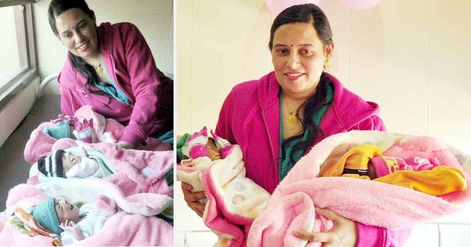ludhiana lady gave birth to four child, two boys two girls