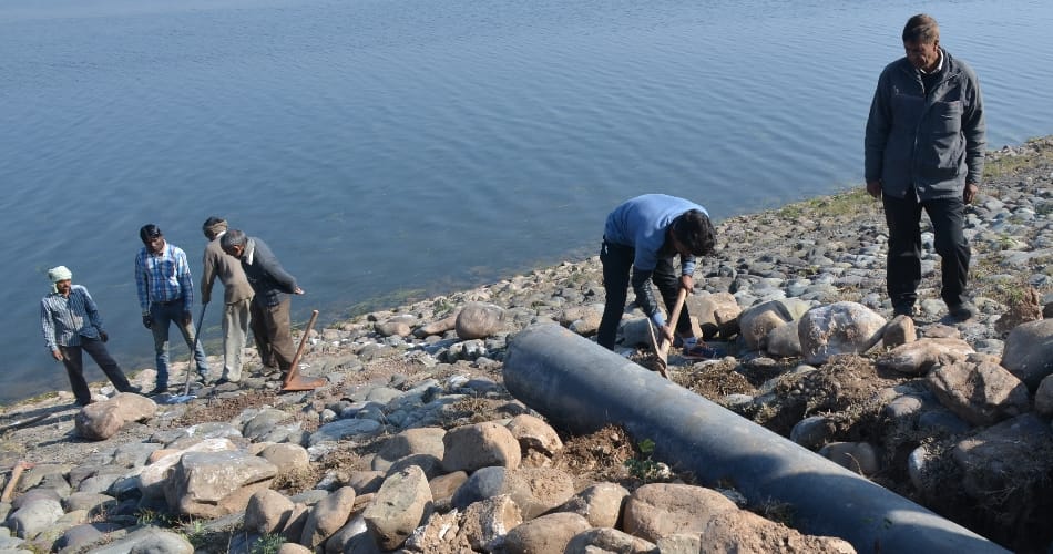 pipe line work to save sukhna lake completed, water will left on 17 january
