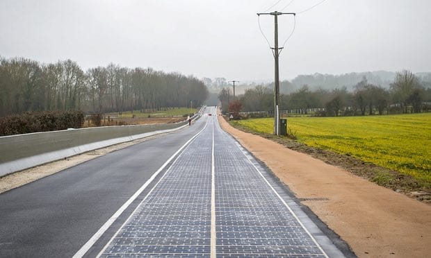 World first solar panel road opens in Normandy village at france