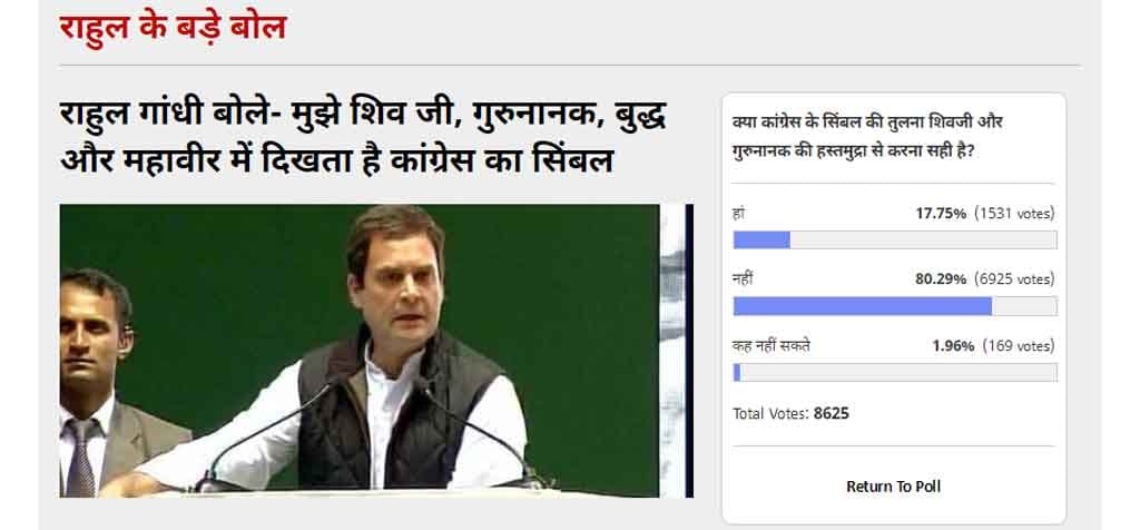 amar ujala poll: comparison of congress symbol from divine pictures of Gods is wrong