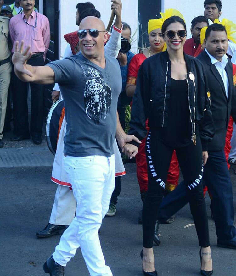 Vin Diesel dance on 'Lungi Dance', kisses Deepika Padukone