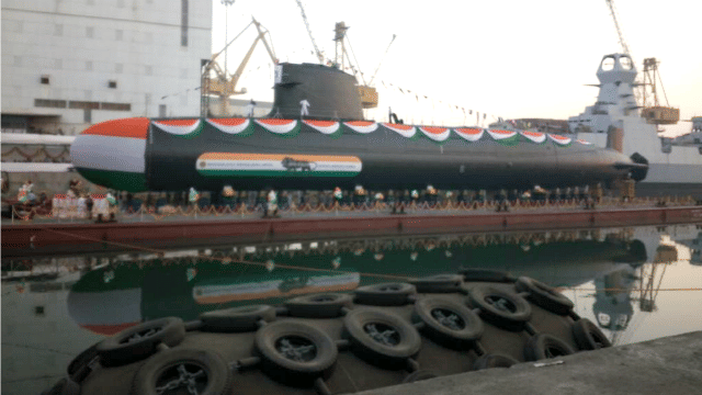 'Khanderi' the 2nd scorpene class submarine launched 