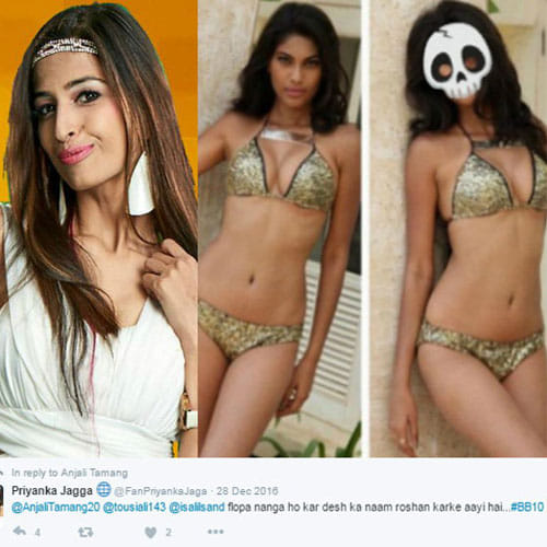 priyanka jagga wrote disgusting words for lopa in twitter