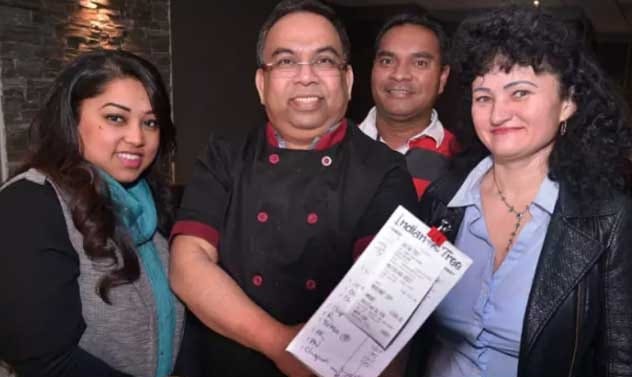 indian chef got 1000 pound tip on 79 pound dinner bill