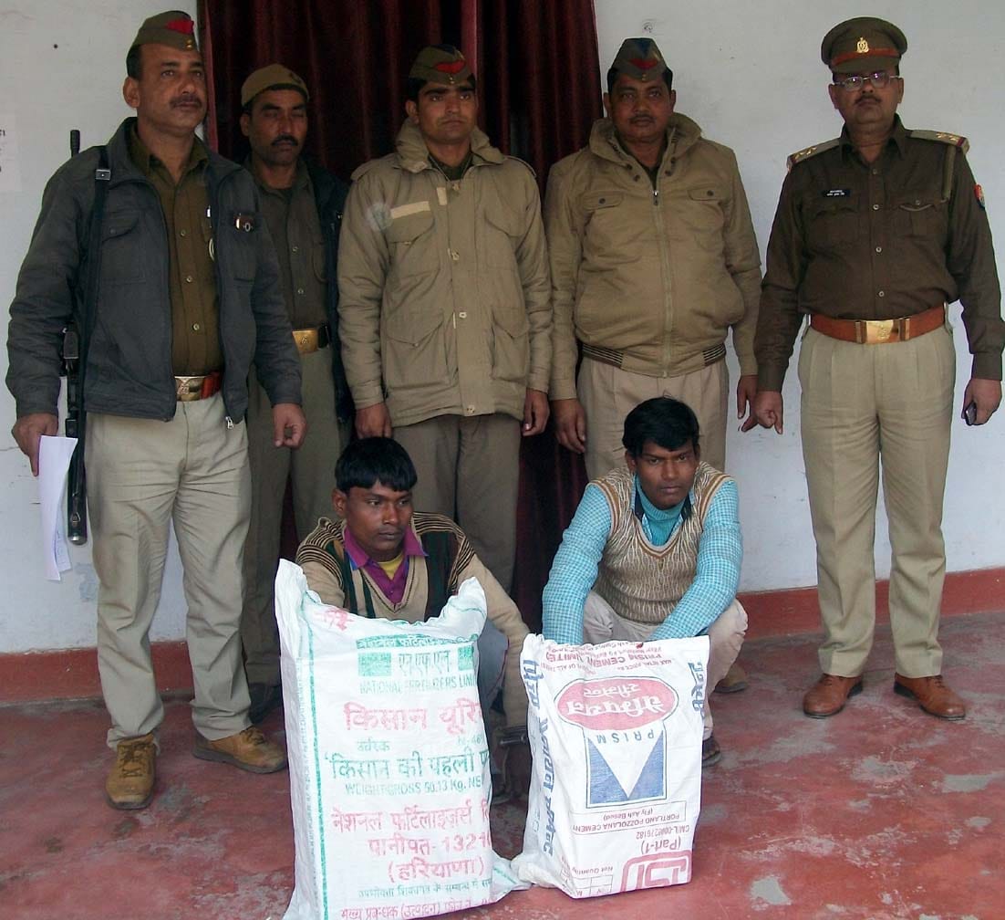 Loot, stolen goods and two accused arrested