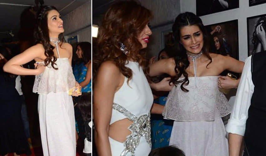 kriti senon feel discomfortable of her dress