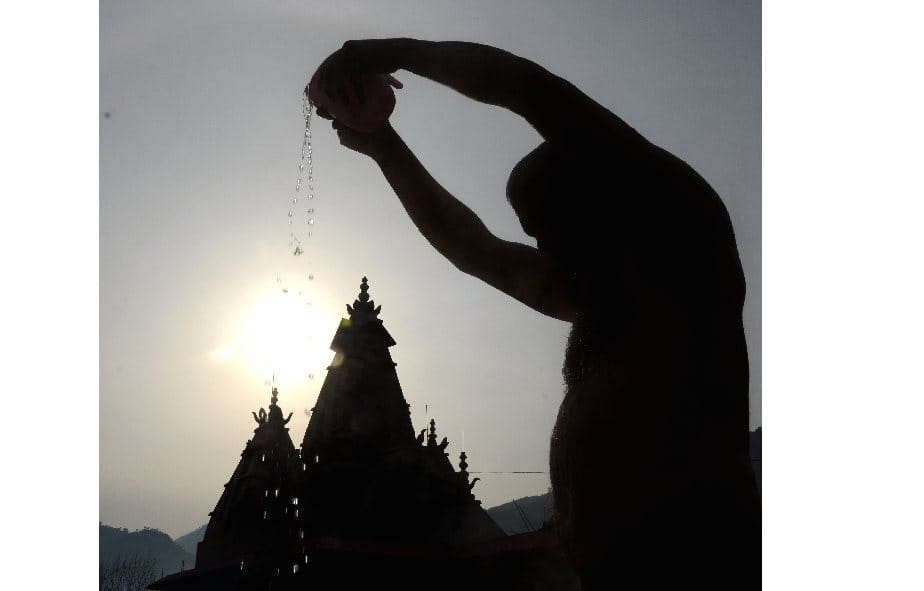Only One Piligrim Take bath at Tandi on Makar Sankranti.